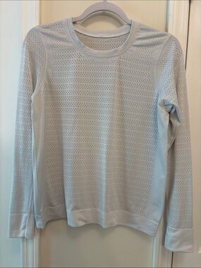 Lululemon off white Perforated Long-Sleeve workout top